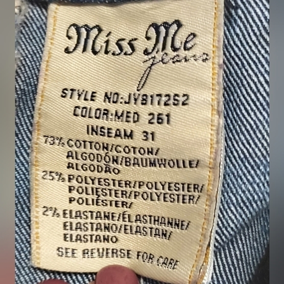 Miss Me jeans size 27 skinny Ins31 style JV817252 - Picture 8 of 15